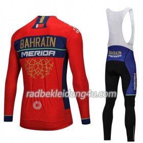 Set Langarmtrikot + Trägerhose Lange 2018 Bahrain-Merida N001